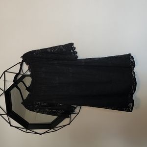 MIHOLL Women's Off Shoulder Lace Shift Loose Mini Dress